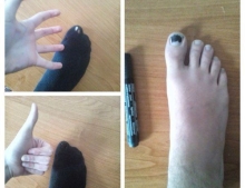 If you have a hole in your black sock here is a simple solution.