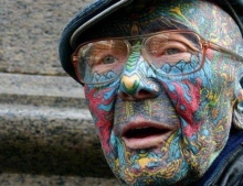 If you've ever wondered what someone with face tattoos would look like when they're old.
