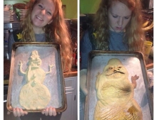 This woman decided to bake a cute snowman but what came out resembled Jabba the Hut from Star Wars.
