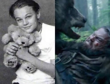 Leonardo DiCaprio and his teddy bear all grown up.