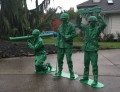 Little green toy army men in real life.