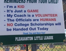 Little League: Reminders from your child.
