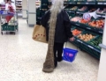 Lost my appetite while grocery shopping after seeing this woman with beaver tail dreadlocks dragging on the ground.