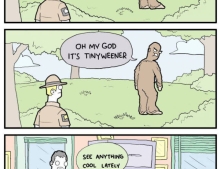 Man makes contact with Bigfoot.