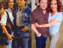 Marty McFly and his girlfriend Jennifer from the original Back to the Future movie then and now.