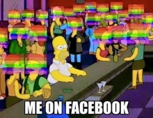 Me on Facebook surrounded by all those rainbow profile pictures.