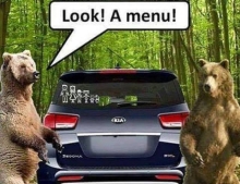 Menu for bears.