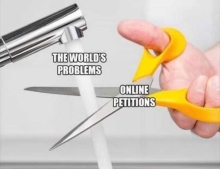 Online petitions to solve the world's problems.