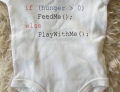 This baby romper is the perfect gift for that new parent coder.