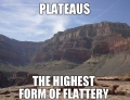 Plateaus are the highest form of flattery.