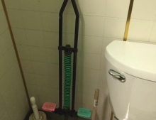 Pogo stick plunger makes unclogging a toilet fun.