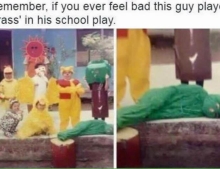 If you ever feel bad, just remember this guy played 'grass' in his school play.