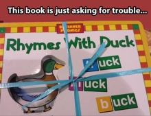'Rhymes With Duck' children's book is just asking for trouble.