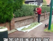 Saw this guy rolling up a huge joint right in the middle of the sidewalk.