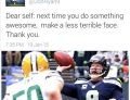 Seattle Seahawks punter and placeholder Jon Ryan posts a funny tweet after throwing a touchdown pass on a fake field goal in the NFC Championship Game against the Green Bay Packers.