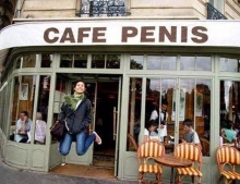 She is so excited she is jumping for joy after finally getting to eat at Cafe Penis.