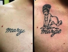 Tattoo cover up of an ex girlfriends name was a no brainer. 