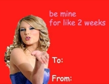 Taylor Swift Valentine's Day Card. 