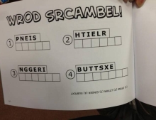 Test your dirty mind with this word scramble game.