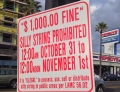 The laws in this city are very strict or they just really hate silly string.