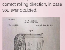 The original toilet paper roll patent from 1891.