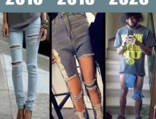 The ripped jeans fad is out of control.