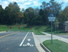 The shortest bike lane  you will ever see.