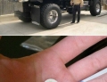 The size of a man's truck vs. the size of his condom.