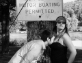 This Daring Couple Decided To Break The Law And Motor Boat In Public.