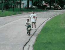 This Kid Is Learning How To Ride A Bike. His Mom Taught Him Everything Except How To Use The Brakes.