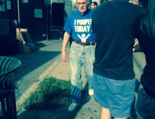 This man is so proud he pooped today he wants the world to know about it with this awesome shirt.