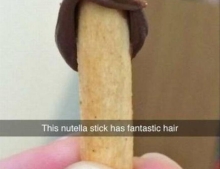 This Nutella sticks hair rivals that of Donald Trump.