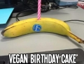 Vegan co-worker had a birthday today so we gave her a special cake.