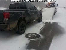 Very Cute Snow Angel Made by a Truck.