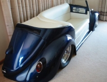 VW Bug couch is sick.