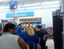Walmart check out line was more like bumper to bumper traffic.