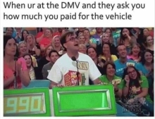 When the DMV asks how much you paid for the vehicle.