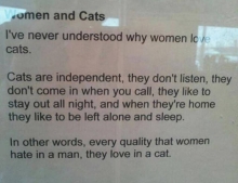 Women and cats.
