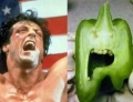 Yo Adrian, I did it! A bell pepper that very much resembles Rocky Balboa.