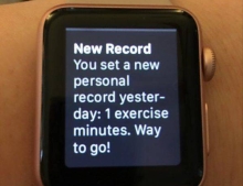 You set a new personal exercise record yesterday.