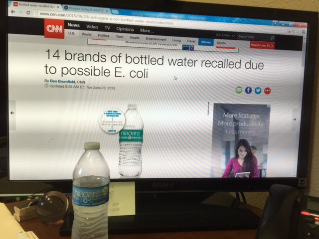 14 brands of bottled water recalled due to possible E. coli risk. I was having a good day too. FML.