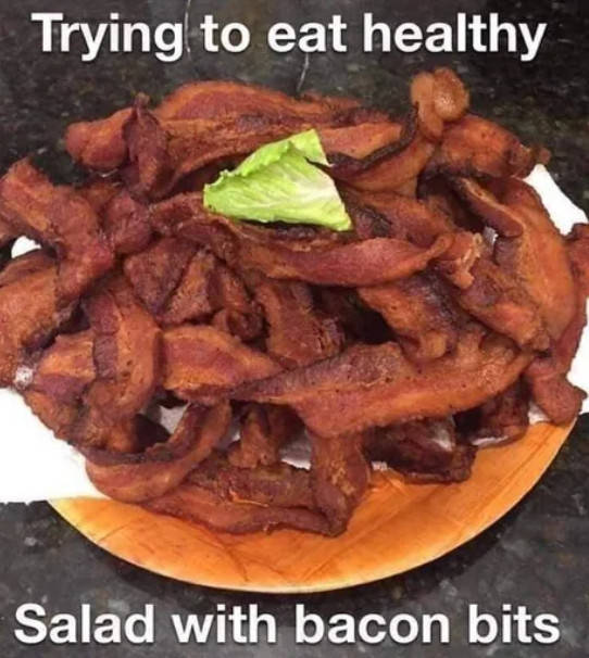 Trying to eat a healthy salad.