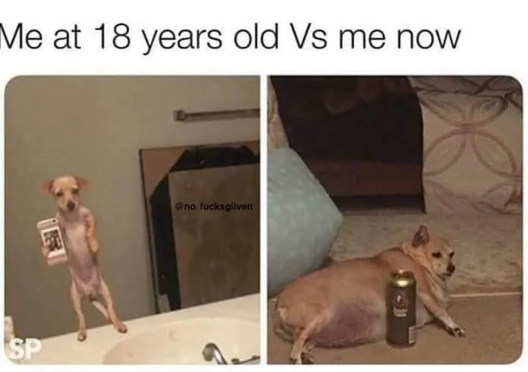 Me at age 18 vs. Me now