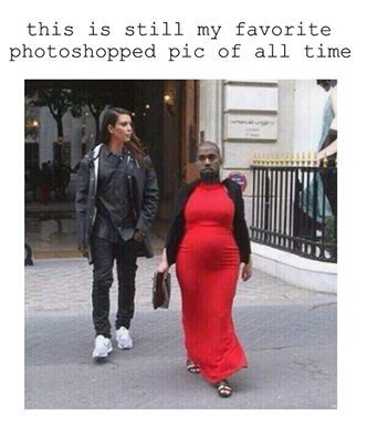 Another Kanye West and Kim Kardashian photoshopped classic.