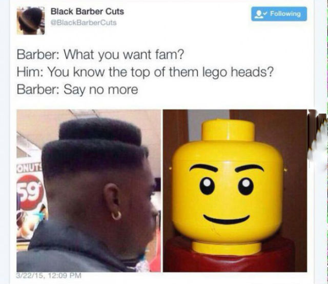 Barber gave this man exactly what he wanted.