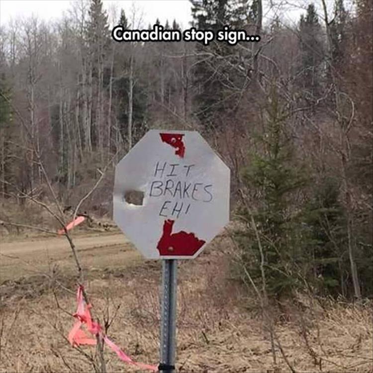 Canadian stop sign.