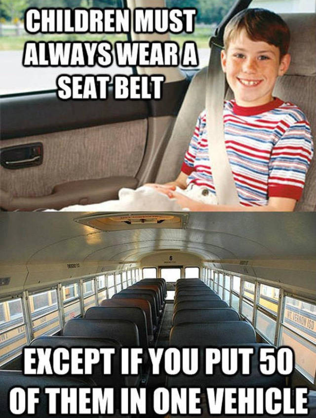 Children must always wear a seat belt.