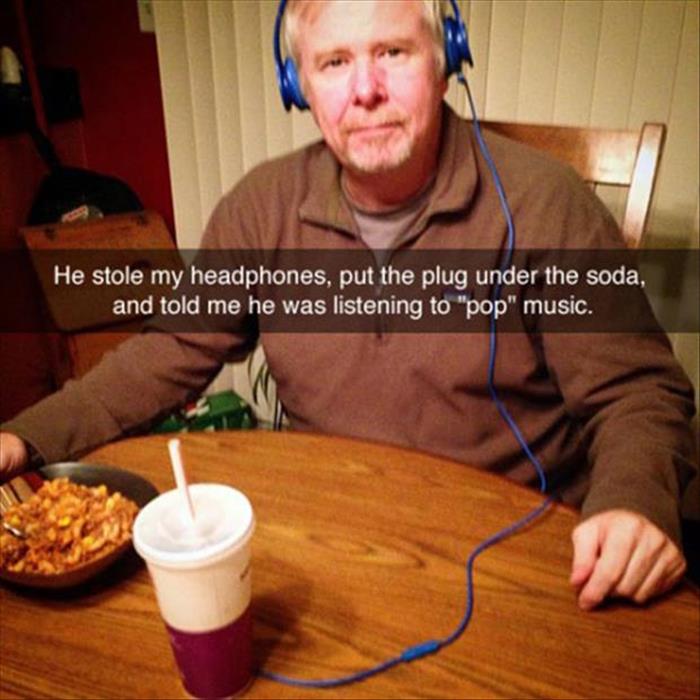Dad loves listening to pop music.