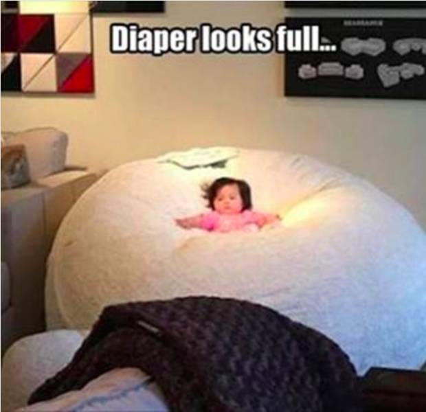 Diaper looks full.