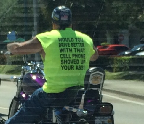 It is not safe to use your cell phone while driving, especially around this guy.